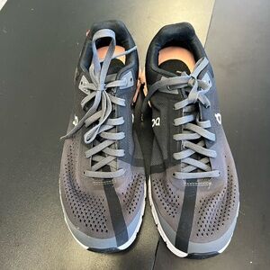 On Running Charcoal and Black Athletic Shoes